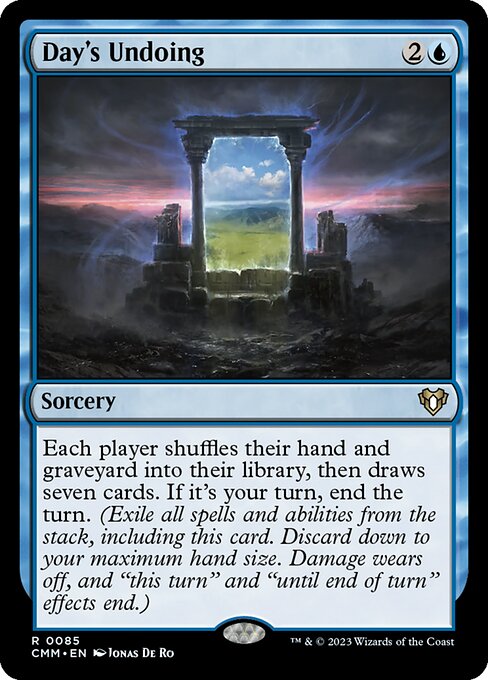 Day's Undoing – Commander Masters (CMM-85) Magic: The Gathering card Main image