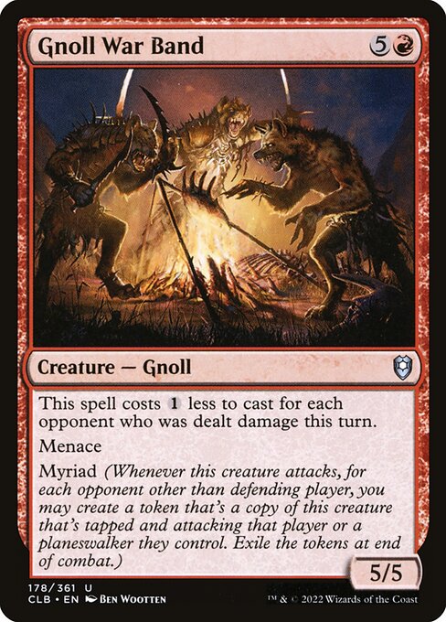 Gnoll War Band – Commander Legends: Battle for Baldur's Gate (CLB-178) Magic: The Gathering card