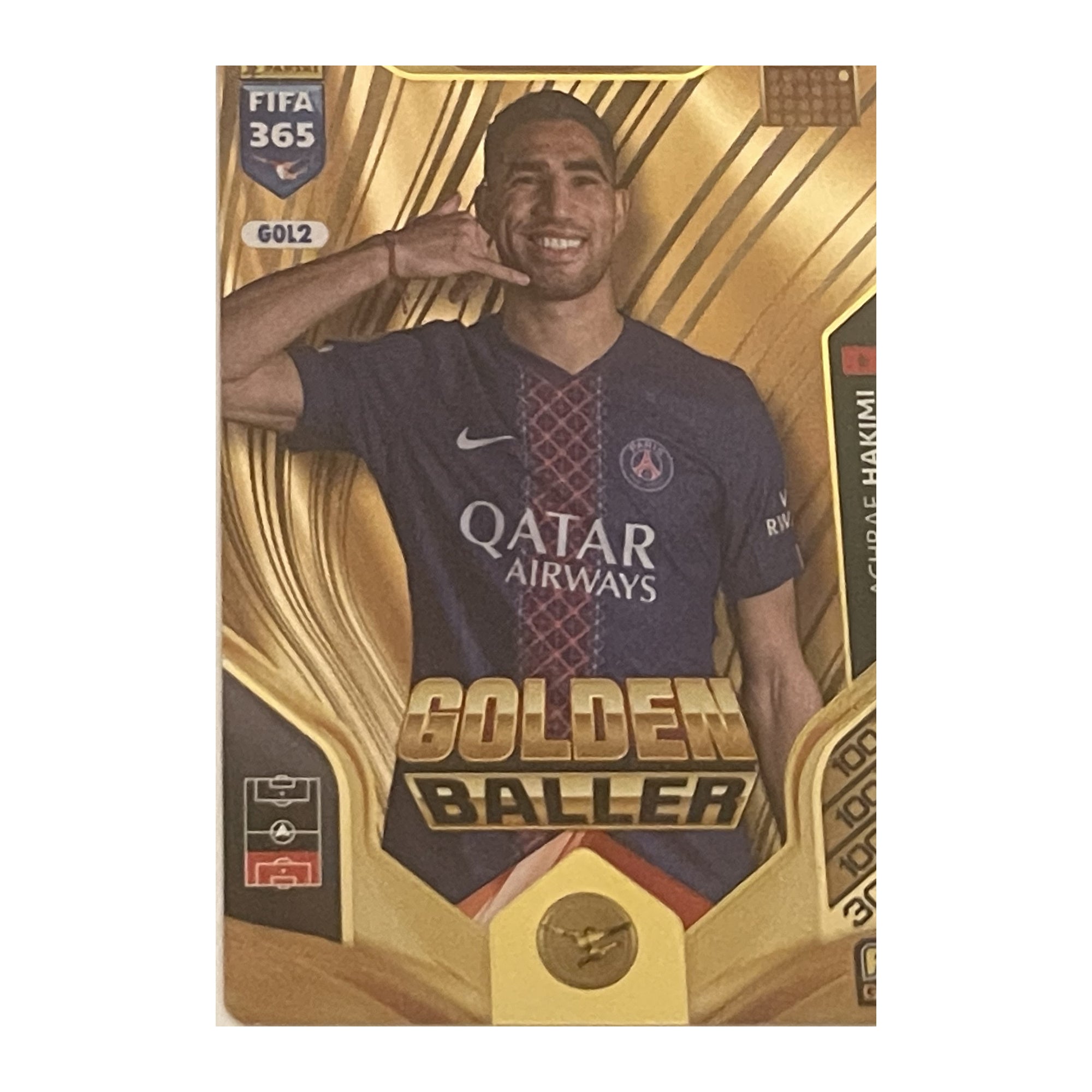 Achraf Hakimi - Panini Adrenalyn XL FIFA 365 2026 (Golden Baller) [GOL2] - originele kaartvoorkant