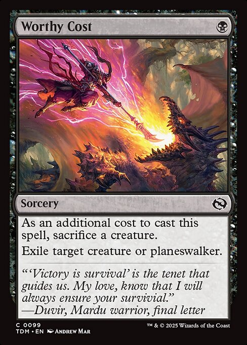 Worthy Cost – Tarkir: Dragonstorm (TDM-99) Magic: The Gathering card | LC-REM-20260804-15401856336204-adc18edc-01d8-4a7e-a87b-a854e50aa75e