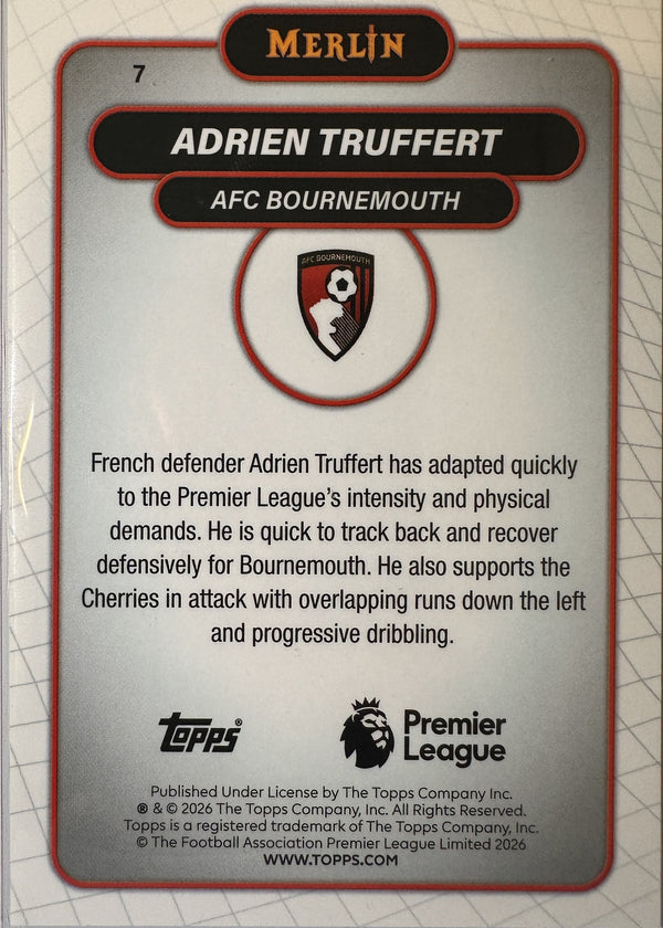 Adrien Truffert - 2025-26 Topps Merlin Premier League (Mojo Refractor) [7] - achterkant