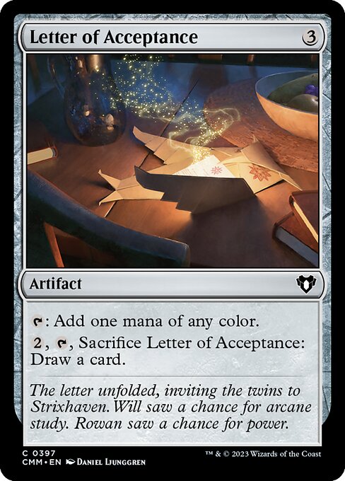 Letter of Acceptance – Commander Masters (CMM-397) Magic: The Gathering card Main image