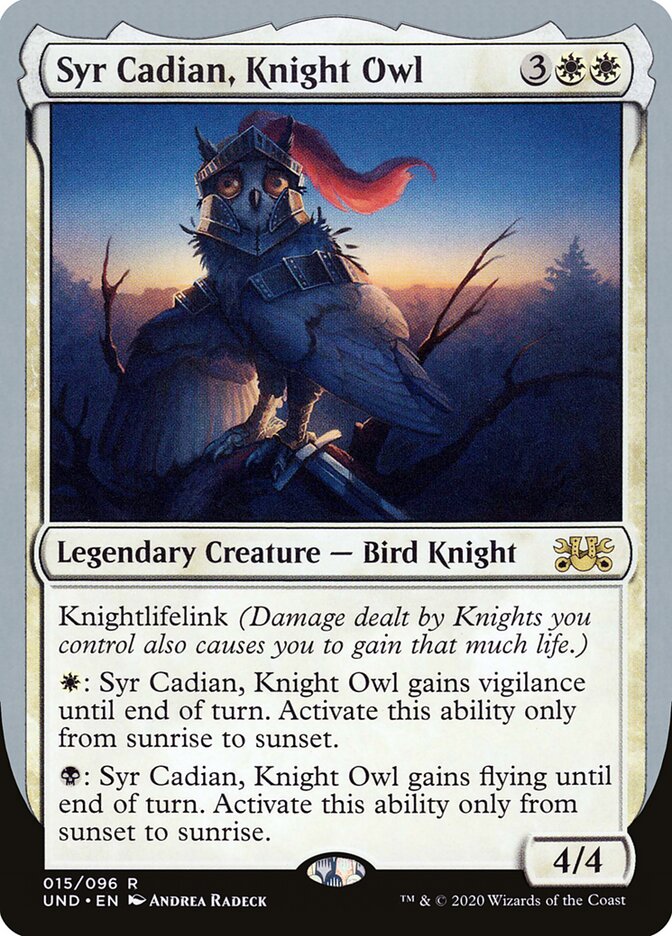 Magic-kaart Syr Cadian, Knight Owl UND-15 uit Unsanctioned (Rare) Imagen principal del producto