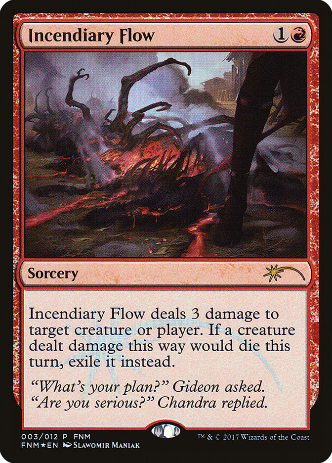 Magic-kaart Incendiary Flow F17-3 uit Friday Night Magic 2017 (Rare) Image principale du produit
