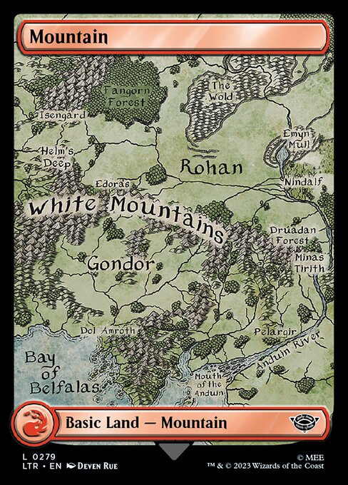 Mountain – The Lord of the Rings: Tales of Middle-earth (LTR-279) Magic: The Gathering card