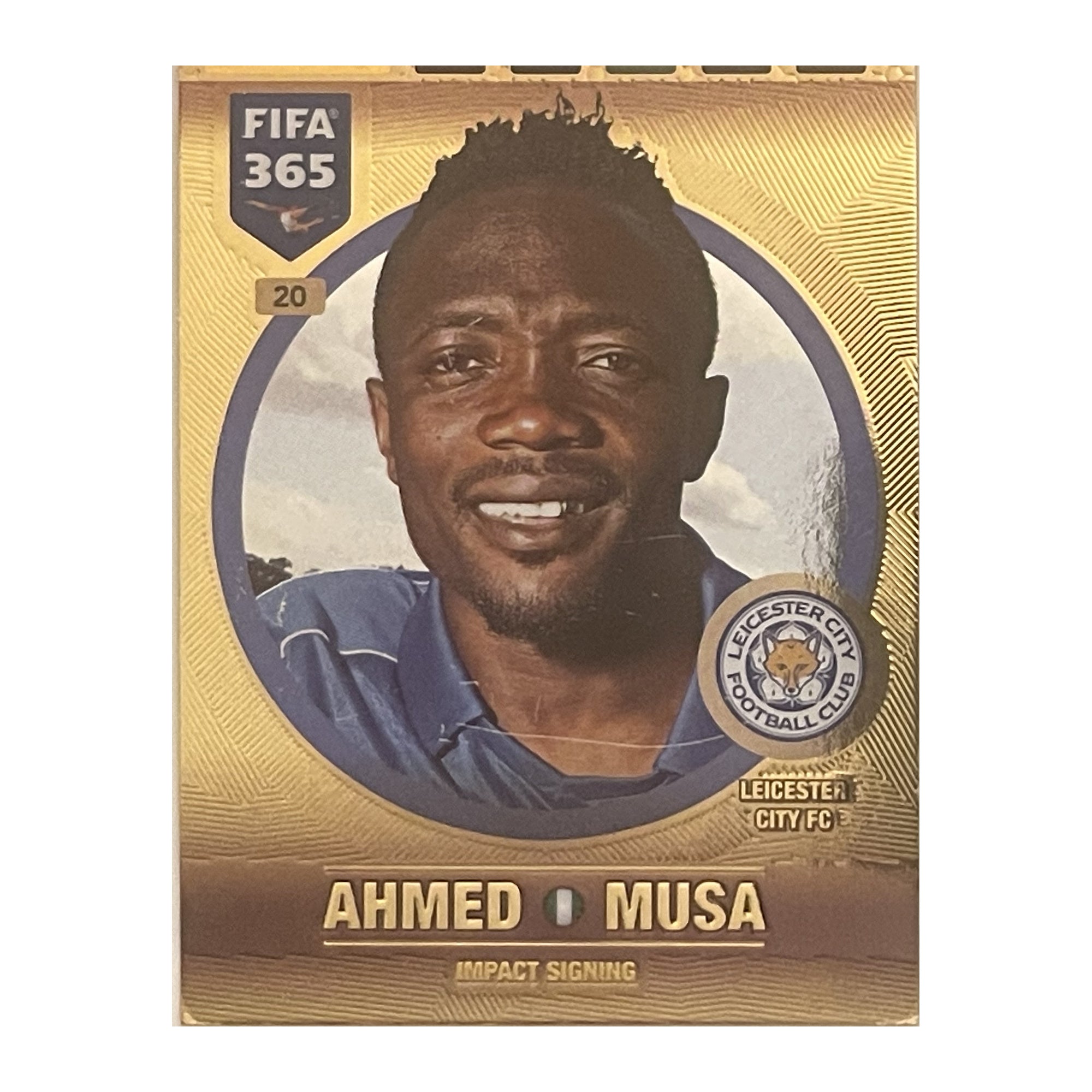 Ahmed Musa - Panini Adrenalyn XL FIFA 365 2017 (Impact Signing / Gold) [20] - voetbalkaart voorkant