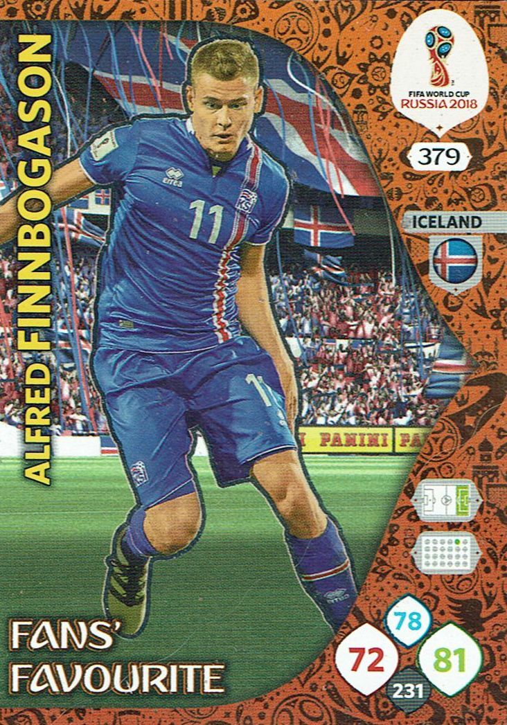Alfred Finnbogason - 2018 FIFA World Cup Russia Adrenalyn XL Fans' Favourite #379 - Near Mint Imagen principal del producto