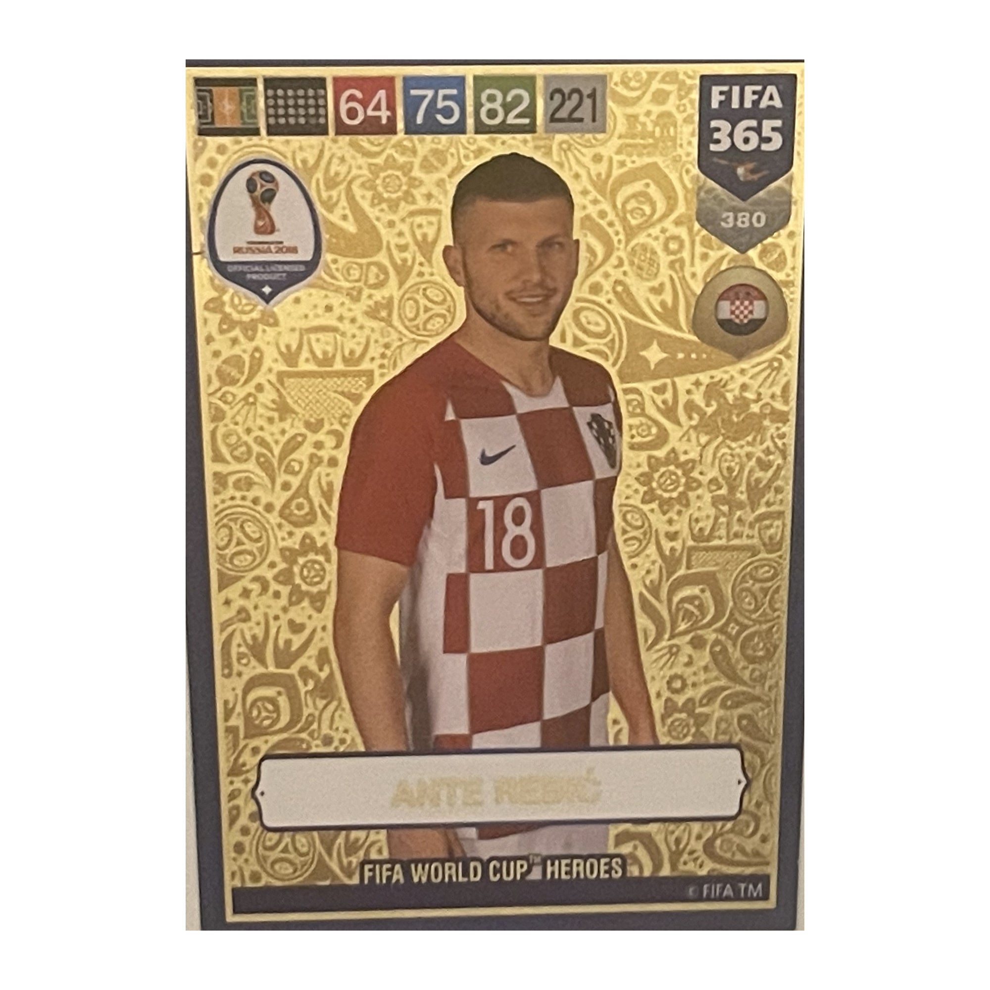 Ante Rebić - Panini Adrenalyn XL FIFA 365 2019 (FIFA World Cup Heroes) [380] - voetbalkaart voorkant