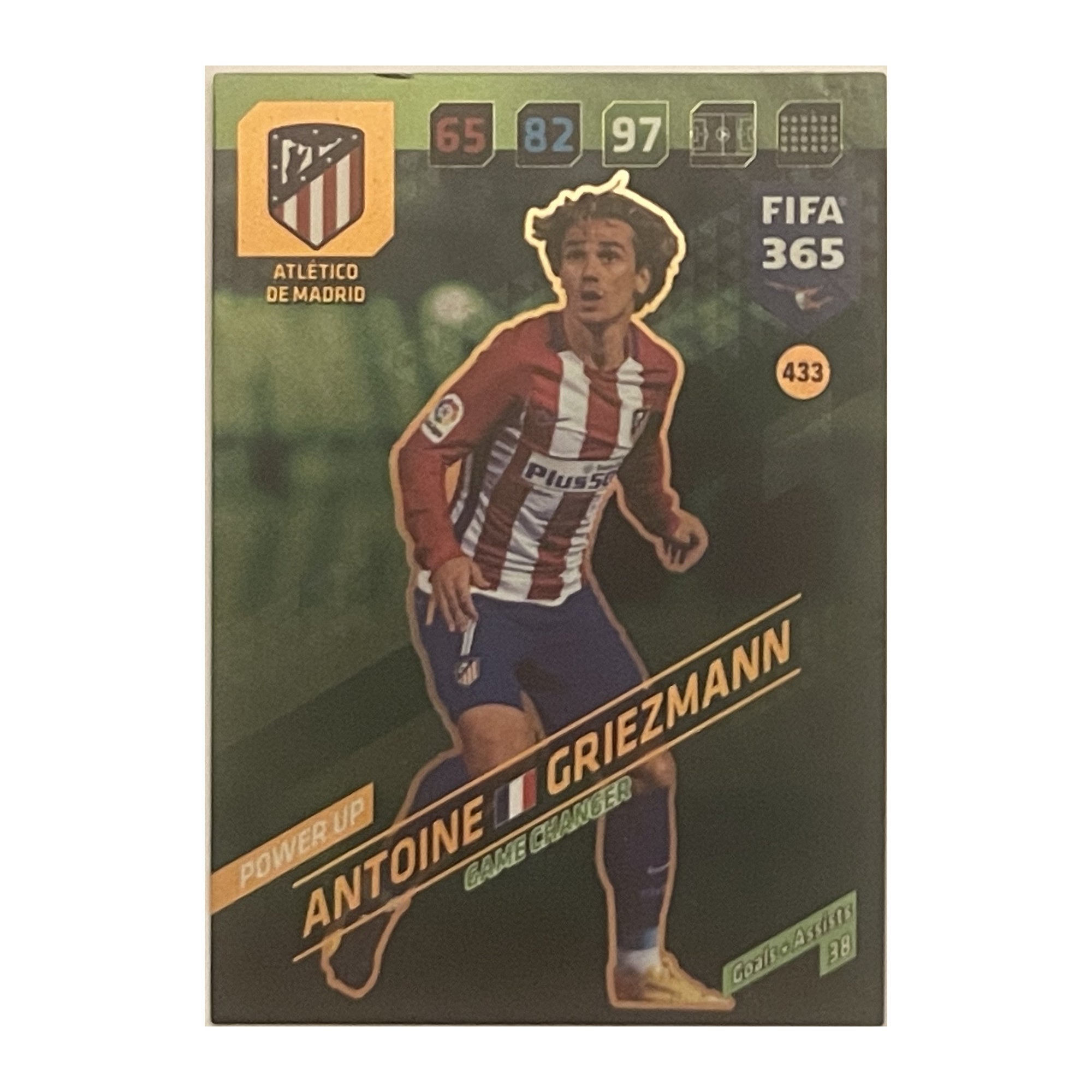 Antoine Griezmann - Panini Adrenalyn XL FIFA 365 2017 (Game Changer / Power-Up) [433] - voetbalkaart voorkant
