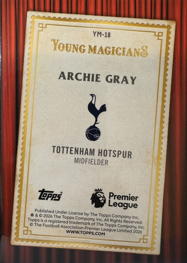 Archie Gray - 2025-26 Topps Merlin Premier League (Merlin's Young Magicians) [YM-18] - achterkant