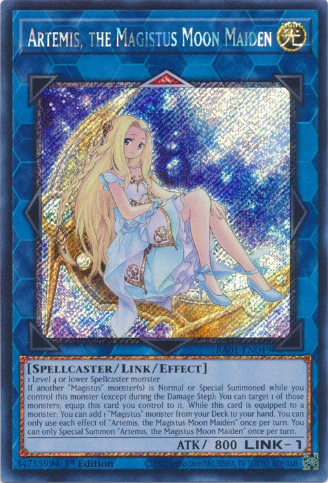 Artemis, the Magistus Moon Maiden (Platinum Secret Rare) - RA01-EN049 - Platinum Secret Rare - 1st Edition