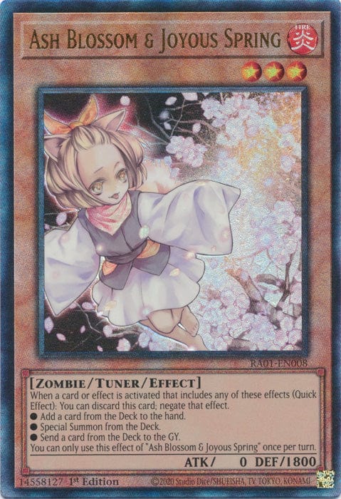 Ash Blossom & Joyous Spring (PUR) - RA01-EN008 - Prismatic Ultimate Rare - 1st Edition