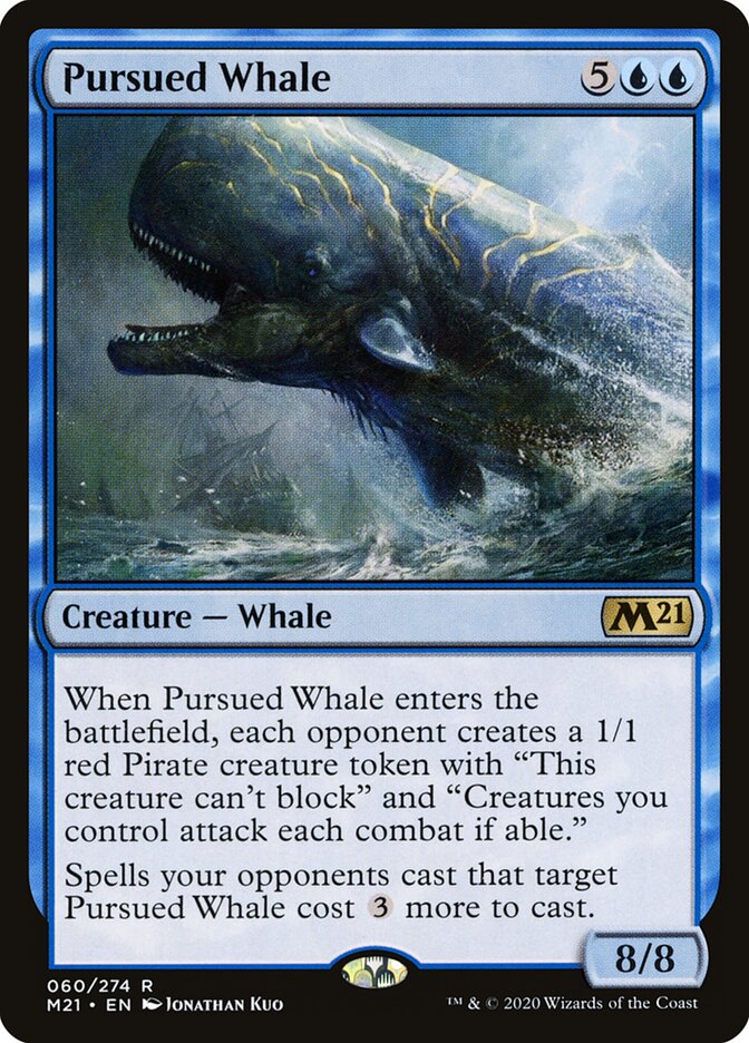 Magic-kaart Pursued Whale M21-60 uit Core Set 2021 (Rare) Image principale du produit