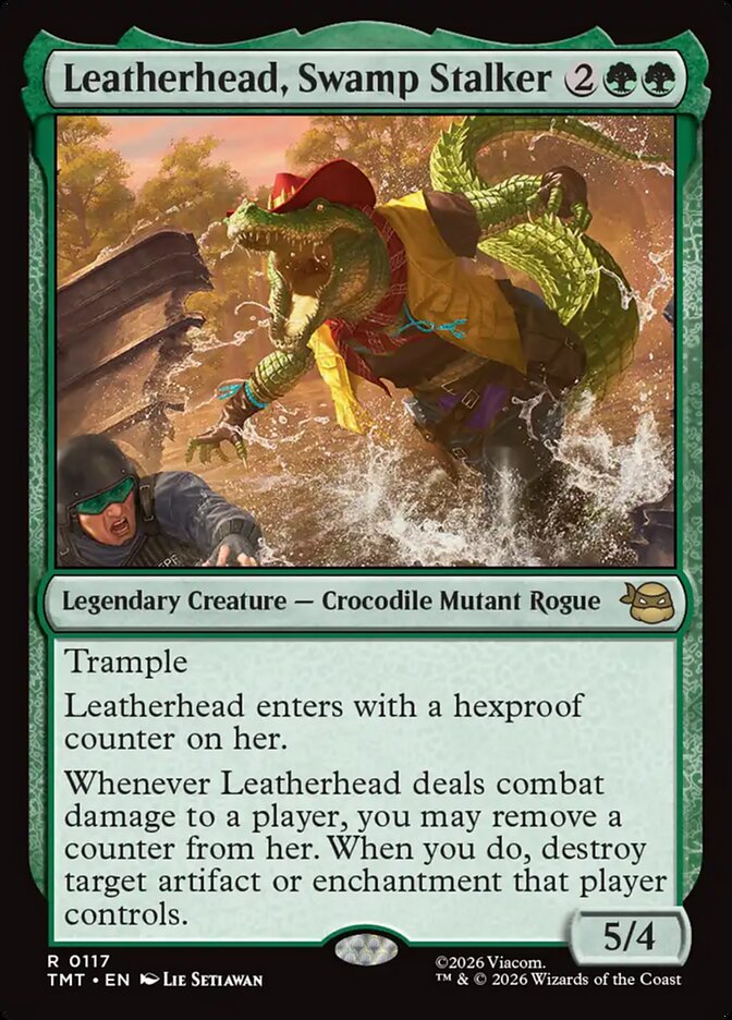 Magic-kaart Leatherhead, Swamp Stalker TMT-117 uit Teenage Mutant Ninja Turtles (Rare)