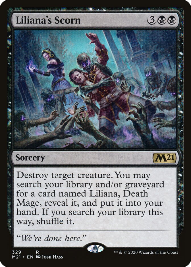 Magic-kaart Liliana's Scorn M21-329 uit Core Set 2021 (Rare) Hoofdafbeelding