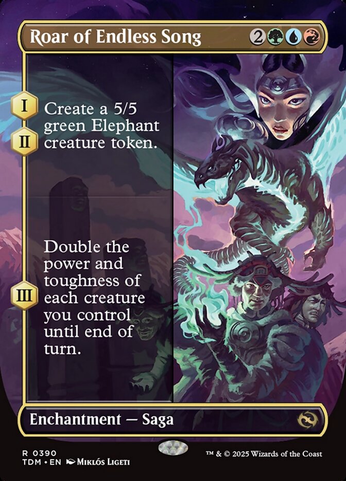 Magic-kaart Roar of Endless Song TDM-390 uit Tarkir: Dragonstorm (Rare)