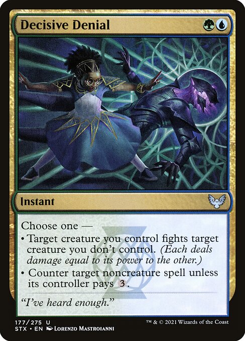 Decisive Denial – Strixhaven: School of Mages (STX-177) Magic: The Gathering card Hauptbild