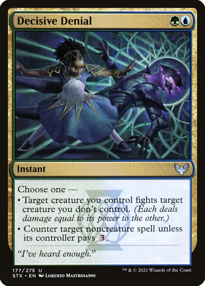 Magic-kaart Decisive Denial STX-177 uit Strixhaven: School of Mages (Uncommon)