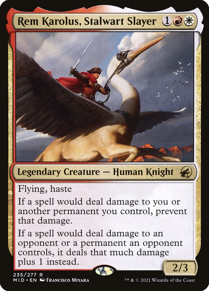 Rem Karolus, Stalwart Slayer - Innistrad: Midnight Hunt (Rare) [MID-235] Imagen principal del producto
