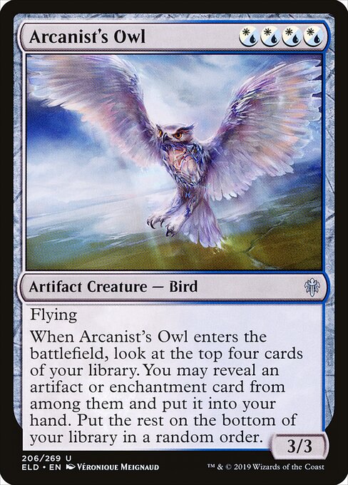 Arcanist's Owl – Throne of Eldraine (ELD-206) Magic: The Gathering card | LC-REM-20260804-15150896644428-b42e1359-c79d-4848-a0f1-3f274e0bf0d9 Image principale du produit