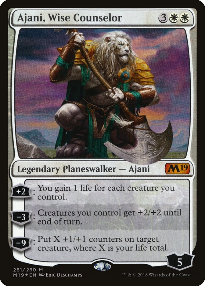 Ajani, Wise Counselor - Core 2019 (Mythic) [M19-281] Hoofdafbeelding