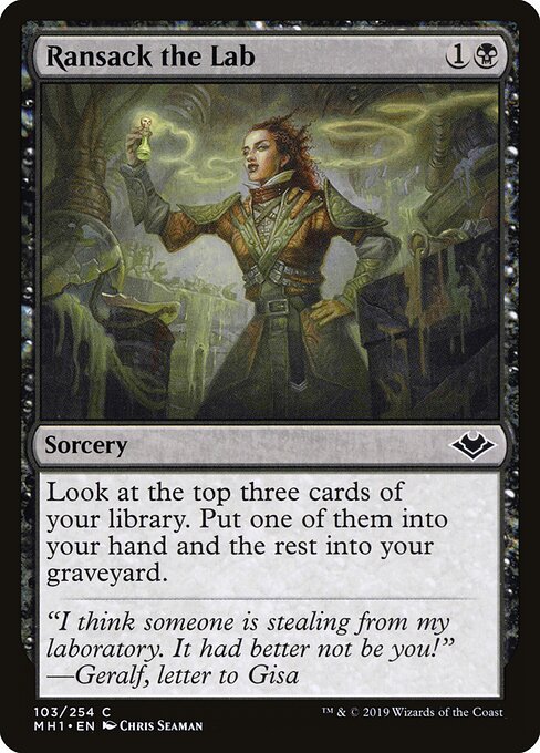 Ransack the Lab – Modern Horizons (MH1-103) Magic: The Gathering card