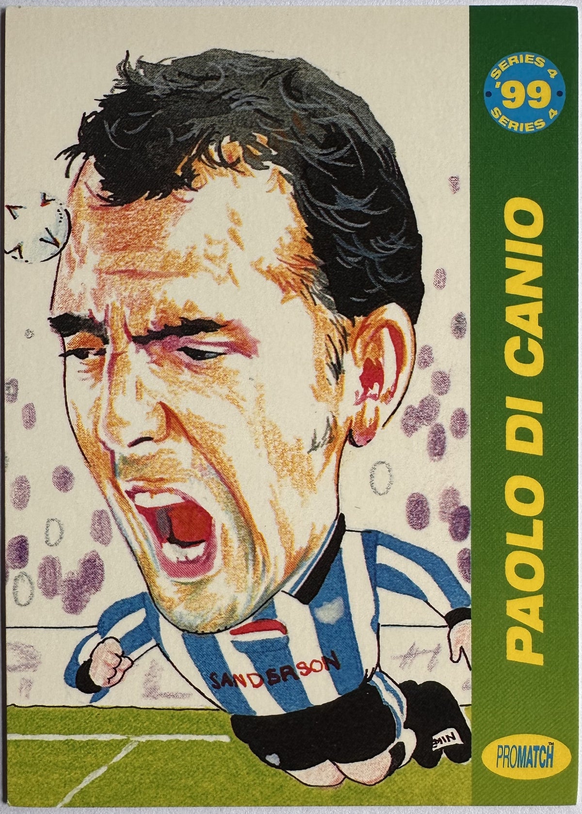 ProMatch Footballers ’99 Series 4 – Paolo Di Canio – Sheffield Wednesday – S4/128 – Engels – Near Mint – voorkant