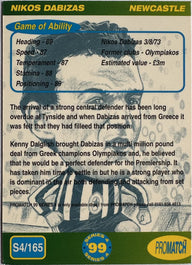 ProMatch Footballers ’99 Series 4 – Nikos Dabizas – Newcastle United – S4/165 – Engels – achterkant | Lichcards