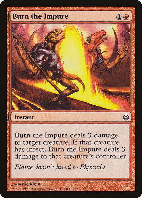 Burn the Impure – Mirrodin Besieged (MBS-59) Magic: The Gathering card Image principale du produit