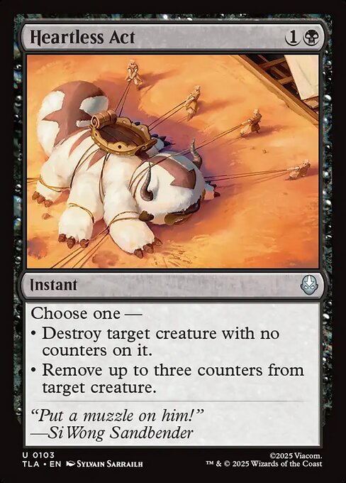 Heartless Act – Avatar: The Last Airbender (TLA-103) Magic: The Gathering card