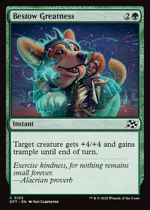 Bestow Greatness – Aetherdrift (DFT-155) Magic: The Gathering card