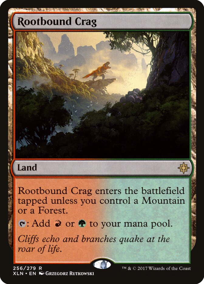 Magic-kaart Rootbound Crag XLN-256 uit Ixalan (Rare)