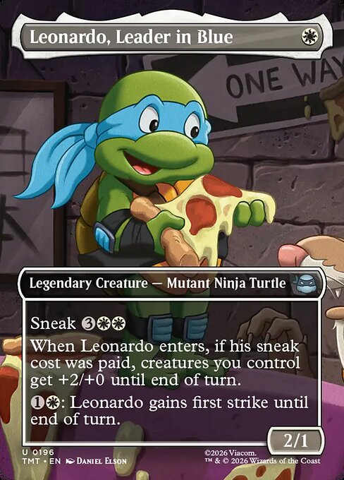 Leonardo, Leader in Blue – Teenage Mutant Ninja Turtles (TMT-196) Magic: The Gathering card | LC-REM-20260804-15631614476620-b7f4581f-e0c1-4cc3-b94c-dd104606c4af Hoofdafbeelding
