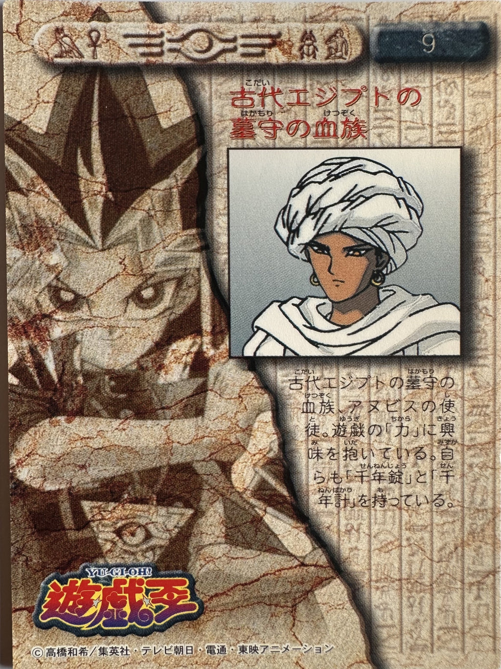 Shadi #9 - 1998 Amada Yu-Gi-Oh! Toei Animation Trading Collection - achterkant
