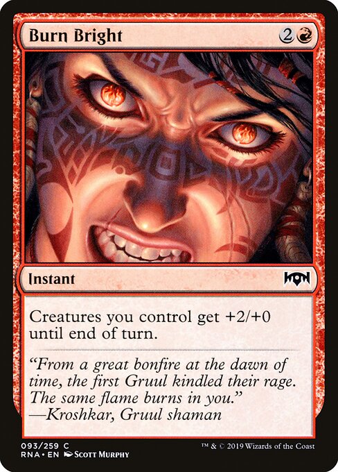 Burn Bright – Ravnica Allegiance (RNA-93) Magic: The Gathering card
