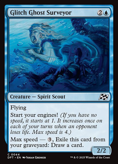 Glitch Ghost Surveyor – Aetherdrift (DFT-44) Magic: The Gathering card Hoofdafbeelding