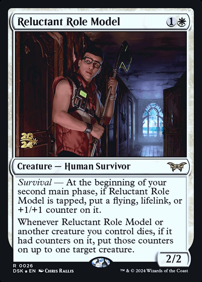 Magic-kaart Reluctant Role Model PDSK-26s uit Duskmourn: House of Horror Promos (Rare) Image principale du produit
