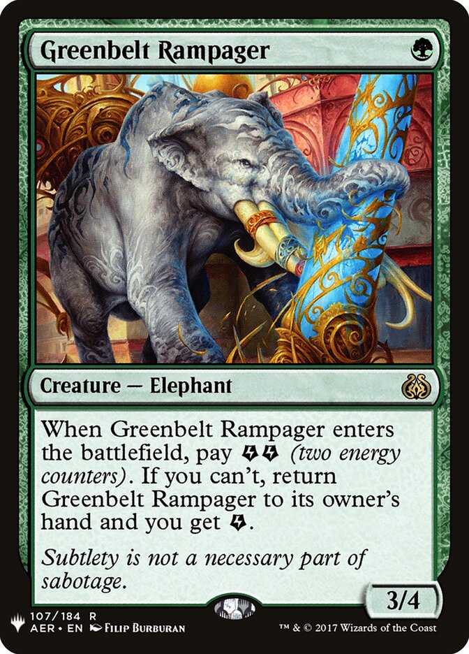 Magic-kaart Greenbelt Rampager MYS-107 uit Mystery Booster (Rare)