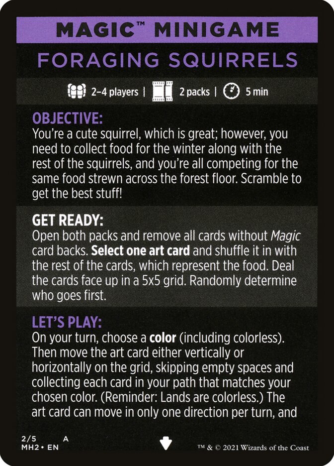 Magic-kaart Magic Minigame: Foraging Squirrels MMH2-2 uit Modern Horizons 2: Extras (Tip Card) Hoofdafbeelding