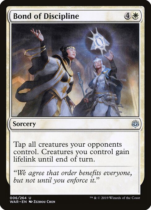 Bond of Discipline – War of the Spark (WAR-6) Magic: The Gathering card | LC-REM-20260804-15150799651148-bb7c78bb-9f2a-47a4-adc4-b497bb38f46f