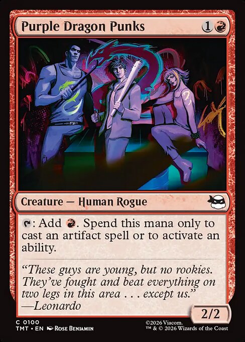 Purple Dragon Punks – Teenage Mutant Ninja Turtles (TMT-100) Magic: The Gathering card