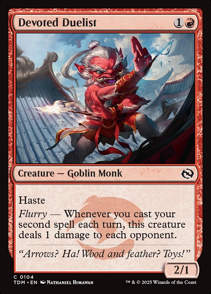 Magic-kaart Devoted Duelist TDM-104 uit Tarkir: Dragonstorm (Common)