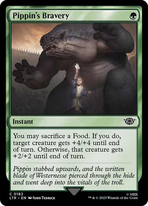 Pippin's Bravery – The Lord of the Rings: Tales of Middle-earth (LTR-182) Magic: The Gathering card