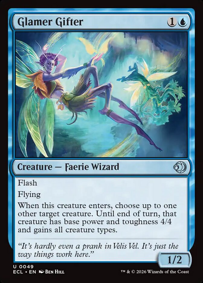 Magic-kaart Glamer Gifter ECL-49 uit Lorwyn Eclipsed (Uncommon)