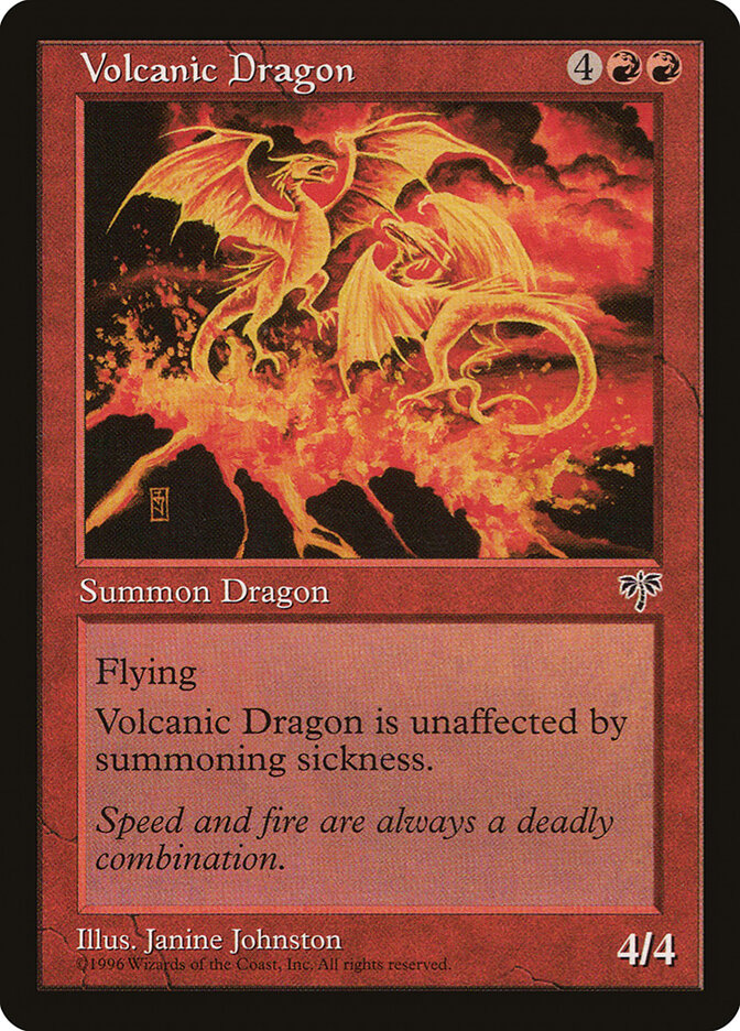 Magic-kaart Volcanic Dragon MIR-201 uit Mirage (Rare)