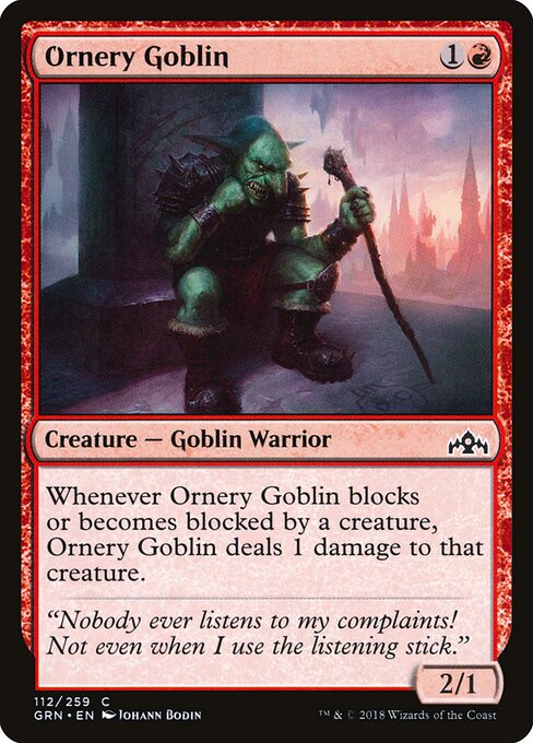Ornery Goblin – Guilds of Ravnica (GRN-112) Magic: The Gathering card Hoofdafbeelding