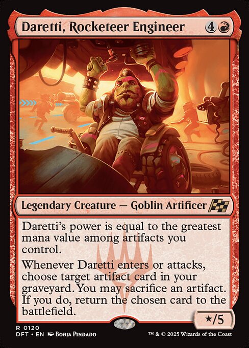 Daretti, Rocketeer Engineer – Aetherdrift (DFT-120) Magic: The Gathering card
