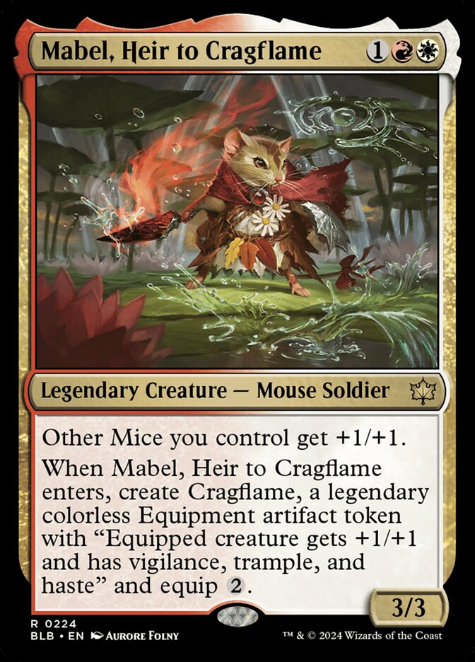 Magic-kaart Mabel, Heir to Cragflame BLB-224 uit Bloomburrow (Rare) Hauptbild