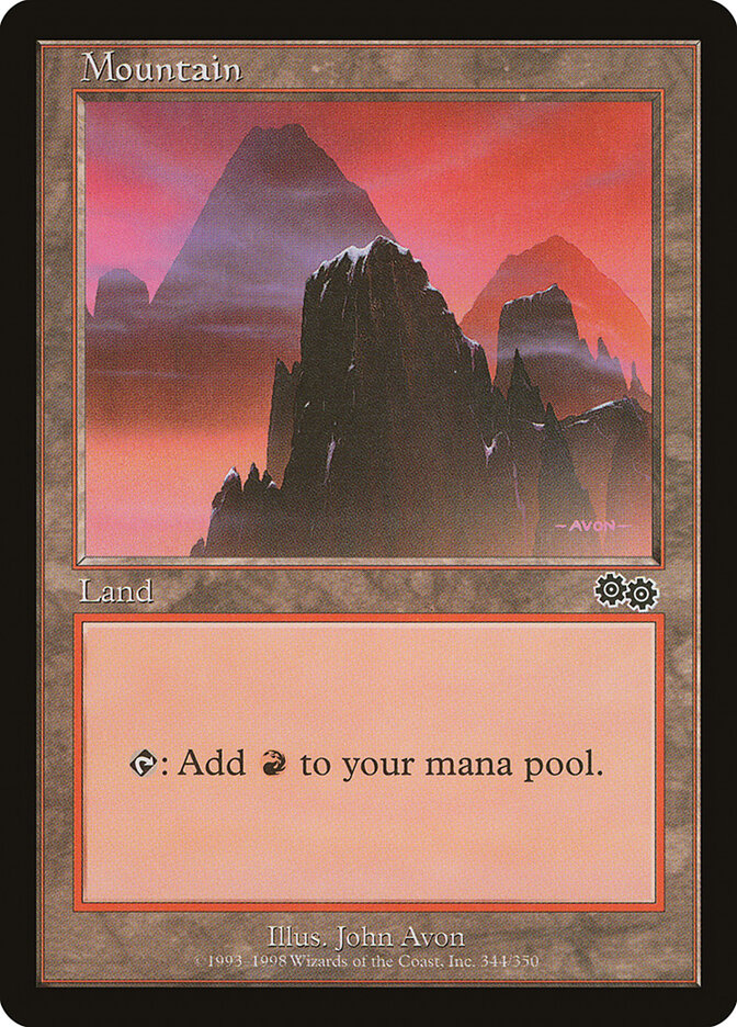 Magic-kaart Mountain USG-344 uit Urza's Saga (Land)