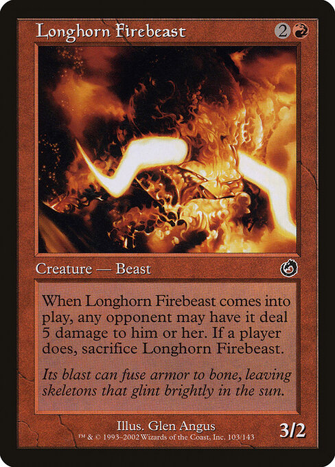 Longhorn Firebeast – Torment (TOR-103) Magic: The Gathering card